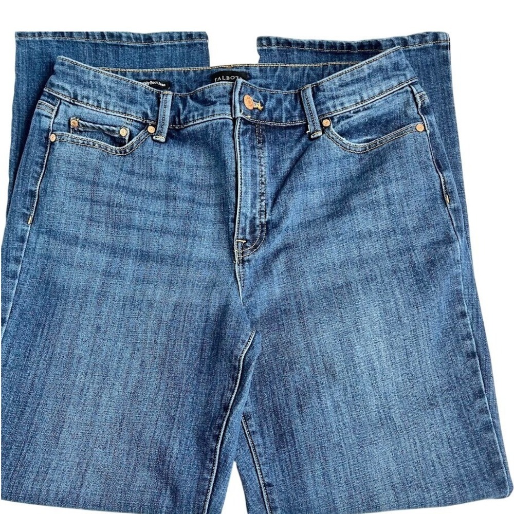 Talbots‎ Barely Boot Jeans Women 10 Blue Excellent Emma Wash Stretch Denim